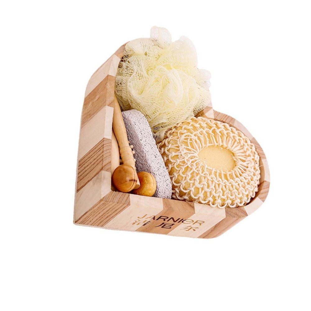 Anneome Love Barrel Set Bathing Scrubber Kit Rub Back Bath Ball Bath Scrubbing Tool Home Bathroom Supplies