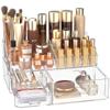 DALEMKY Makeup Organizer for Vanity, Acrylic Large Desk Organizer with Drawers, Ideal Vanity Holder for Cosmetics, Lipsticks, Nail Polish, Skincare, Countertop, Bathroom, Dresser view 1