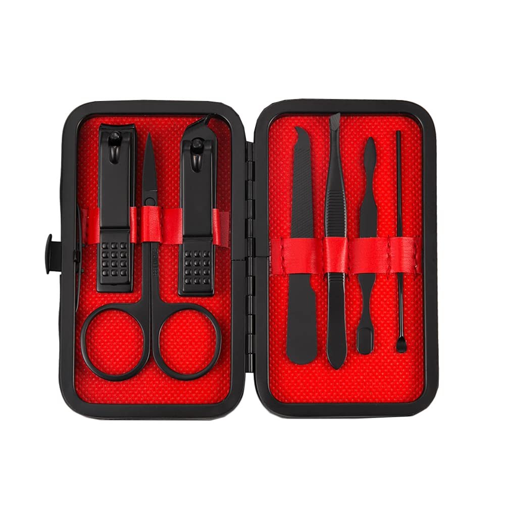 7pcs Nail Clippers, Manicure Pedicure Tools Set Nail Clipper Travel & Grooming Kit Scissor Eyebrow Tweezer Ear Pick for Cuticle and Nail Care