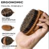 Bituemly Beard Brush, Natural Boar Bristles Beard Brush for Men and Wooden Sandalwood Pocket Beard Comb Set, Facial Hair Grooming Kit with Mustache Scissors as a Styling Tool, Growth, Detangles, Shine view 2