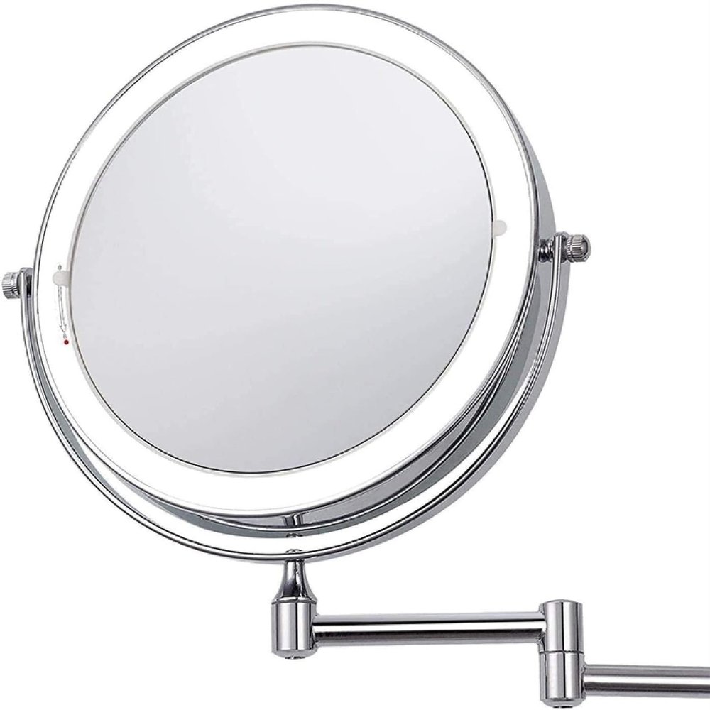 7X Magnifying Glass Wall Makeup LED Mirror 2 Sided Touch LED Lights Wall Mount Vanity Mount Bathroom Mirrors 8 Inch