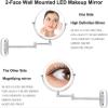 7X Magnifying Glass Wall Makeup LED Mirror 2 Sided Touch LED Lights Wall Mount Vanity Mount Bathroom Mirrors 8 Inch view 3