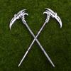 LANGHONG 2PCS Gothic Renaissance Scythe Hair Sticks for Women  Vintage Metal Hair Pins, Cosplay & Halloween Hair Accessories for Thick Hair Styling (RSAS) view 2