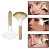 2 Pack Fan Brushes for Women Face Soft Bristle Highlighting Blush Brush with Long Handle Facial Applicator Brushes Face Makeup Tools for Loose Powder Highlighting Blush Makeup Brushes & Tools view 3