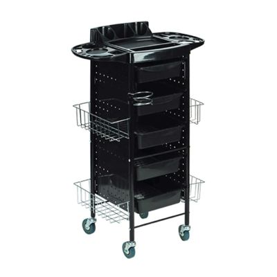 Rieort Salon Trolley 5 Layer Salon Rolling Cart Steel Trolley Cart with Tray and Wheels Salon Cart for Beauty Spa Salon Trolley Cart