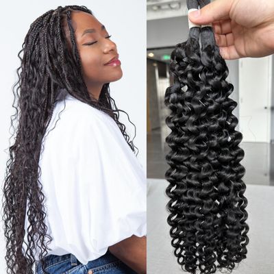 14A Grade High Amplitude Indian Wave Bulk boho braids Human Hair Braiding 100% Brazillian Virgin Hair Extensions 2Bundle/Pack 100g More Density for Micro braiding No Weft (Indian wave, 16inch)