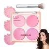 JunKuJk Shimmer Silky Matte Blush Powder Palette, Professional Cute Face Contour Highlighter with Blush Makeup Brush 02 view 1