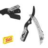 NinthAvenue Basics Barbershop Salon Straight Edge Razor Knife Silver and Black Stylish Razor Mens Shaving Knife - Trimming, Grooming, Shape-Up, In Picture view 2