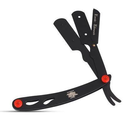 NinthAvenue Basics Black Multipurpose Shaving Straight Edge Razor for Hair Cuts and Shape-Ups - Barbershop and Salon Quality Professional Use, In Picture