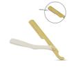 Generic White and Gold Professional Salon Shaving Straight Edge Razor - Easy to Use- Cutthroat Razor - Free Blade, In Picture view 4