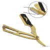 Generic Professional Barber Premium Unique Design Gold and Black Stylish Mens Shaving Razor Straight Edge Razor, In Picture view 4