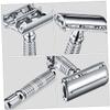 Beaupretty Manual Double-edged Safety Razor for Men Comfortable Anti-slip Handle Compact Lightweight Design Shaving Tool for Home Travel Use view 4