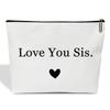 HUQIL Makeup Bag for Women Love You Sis, Sister Gifts from Sister, Friends Gift for Women Sister Besties Coworker Friendship Graduation Gift Toiletry Cosmetic Bag, Zipper Organizer Pouch -FS298 view 1