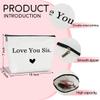 HUQIL Makeup Bag for Women Love You Sis, Sister Gifts from Sister, Friends Gift for Women Sister Besties Coworker Friendship Graduation Gift Toiletry Cosmetic Bag, Zipper Organizer Pouch -FS298 view 2