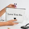HUQIL Makeup Bag for Women Love You Sis, Sister Gifts from Sister, Friends Gift for Women Sister Besties Coworker Friendship Graduation Gift Toiletry Cosmetic Bag, Zipper Organizer Pouch -FS298 view 3