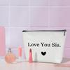HUQIL Makeup Bag for Women Love You Sis, Sister Gifts from Sister, Friends Gift for Women Sister Besties Coworker Friendship Graduation Gift Toiletry Cosmetic Bag, Zipper Organizer Pouch -FS298 view 4