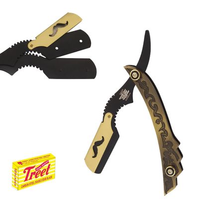 Generic Barbershop Straight Edge Razor Professional Hair Cutting Grooming - Neck, Beard, And Head - Bronze Unique Stylish Razor, In Picture