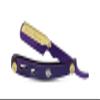 Elegantly Engraved Barber Shop Straight Edge Razor Best for Shaving and Grooming Lightweight Purple and Gold Unisex Folding Razor view 2