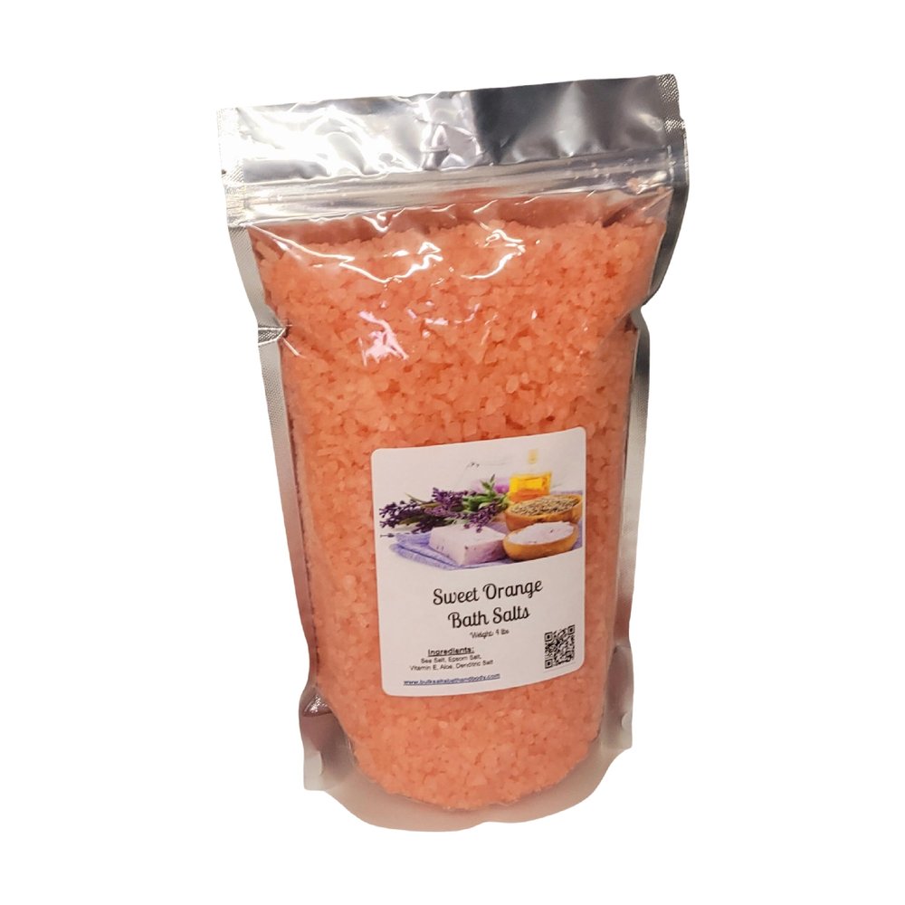 Bath Salts | 20lbs Bulk Bag/Box (320 oz.) | Sweet Orange Scent | Epsom Salt | Sea Salt | Wholesale | Bathing | Body Care | Beauty | Relaxation | Spa | Pedicure | Manicure