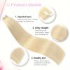 Tape in Hair Extensions Human Hair Blonde Tape in Extensions 613 Bleach Blonde Remy Hair Extensions Tape in 16-26 Inch Real Human Hair Extensions Seamless Straight Natural Hair Hair Extensions ( Size view 2