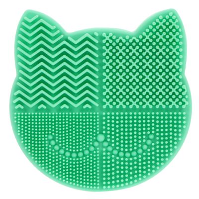 FOYTOKI Makeup Brush Cleaner Mat Silicone Cleaning Pad Drying Holder Reusable Cosmetic Brush Scrubber for Efficient Makeup Tool Cleaning and Organization