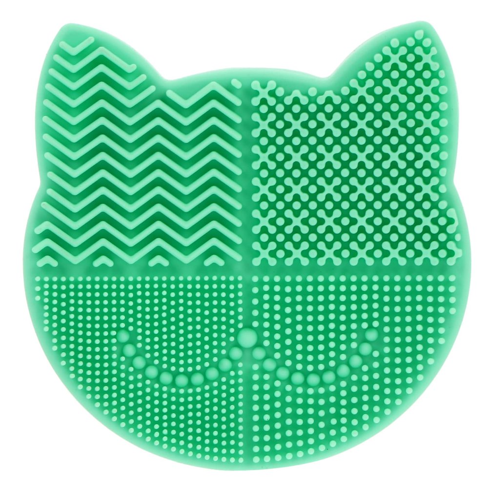 FOYTOKI Makeup Brush Cleaner Mat Silicone Cleaning Pad Drying Holder Reusable Cosmetic Brush Scrubber for Efficient Makeup Tool Cleaning and Organization