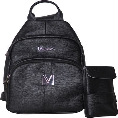 Vincent VT10313 Black Leather Shoulder Bag