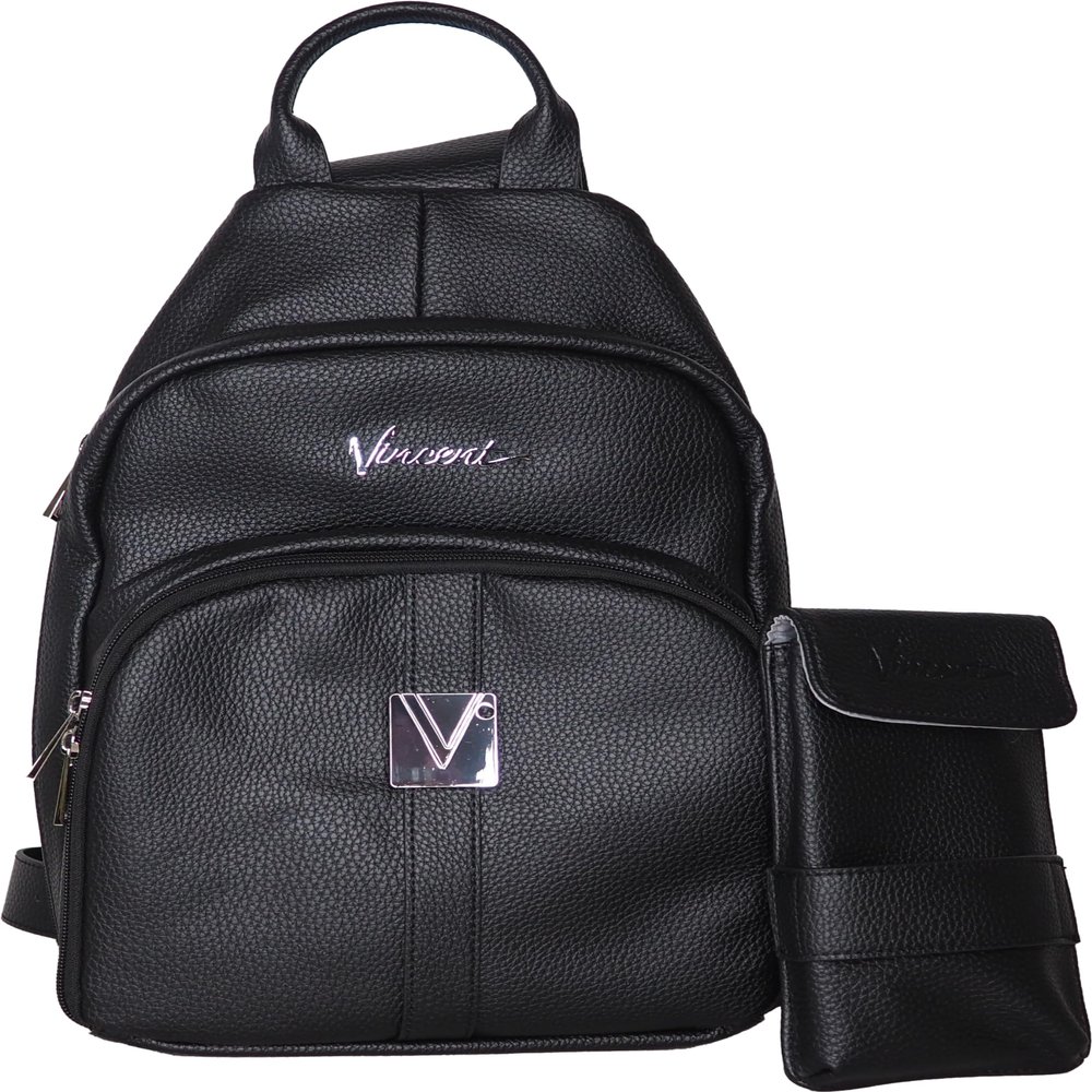 Vincent VT10313 Black Leather Shoulder Bag