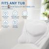 LuxStep Bath Pillow-Bathtub Pillow with Air Mesh Fabric & 6 Non-Slip Suction Cups, Bath Pillows for Tub Head, Neck and Back Support, Bath Accessories Spa Gifts, White view 4
