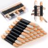 MORGLES 50Pcs Double Head Eyeshadow Applicators with A Container Sponge Makeup Applicators Cosmetic Tool Dual Sides Eye Shadow Brush view 1