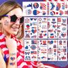 100 Styles 4th of July USA Temporary Tattoos MYEBONG Independence Day Tattoos America Red White and Blue Flag Temporary Tattoos for Boys Girls Women Men view 1