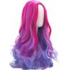 MIPPER 28 Inch/70 cm Long Wavy Wigs Role Playing Wigs Middle Part with No Bangs Synthetic Wigs for Women (Rose) view 2