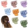 8PCS Claw Clips for Thin Hair Women, 1.6" Matte Medium Hair Claw Clips for Thin Fine Thick Hair Strong Hold Double Row Teeth Hair Clips Cute Jaw Clamps Short Hair Styling Accessories (Bright Color) view 1