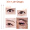 Nobeka 3PC Dual Ended Highlighter Makeup Pen, Glitter & Matte Nude EyeLiner & Eyeshadow, Liquid Contour Liner 2 in 1 Eye Brightener Stick, Mulit-Funtional Lying Silkworm Pencil (#01,#02,#03) view 2