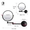 9" Large Black Wall Mount Magnifying Mirror With Light, TUSHENGTU 3000mAh Rechargeable Lighted Makeup Vanity Mirror Wall Mounted Swing Arm,10X/1X Magnifying Vanity Mirror for Bathroom 360Double Sided view 3