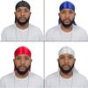 4PCS Silky Durags for Men Women 360 Waves with 1 Wave Cap, Silky Satin Durag Extra Long Tails view 2