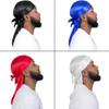 4PCS Silky Durags for Men Women 360 Waves with 1 Wave Cap, Silky Satin Durag Extra Long Tails view 3