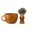 Grandslam Shaving Brush Set Pure Badger Hair Shaving Brush with Solid Wood Handle and Wooden Shaving Soap Bowl for Men Easy to Lather Fits Wet Shaving view 1
