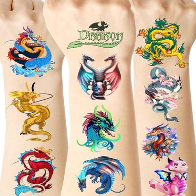 ANTING 144 Pieces Dragon Temporary Tattoos Dragon Party favors for Kids Adults,Dragon Tattoos Stickers Party Supplies Dragon Birthday Party Favors, Goodie Bag Fillers