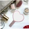 WOONEKY Heart Shaped Rhinestone Handheld Mirror Compact Handle for Travel High Definition Material Chic Design for Beauty and Makeup view 4