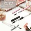 3-Piece Mascara and Eyebrow/Eyelash Brush Set with Caps, Portable Cosmetic Wands in Pink, Black, and Silver view 2