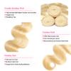 613 Bundles Human Hair 24 26 28 Inch Blonde Body Wave Bundles 100% Unprocessed 12A Brazilian Virgin Hair 3 Bundles Human Hair Body Wave 613 Hair Extensions for Women view 3