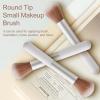 10-Piece Set Fluffy Beauty Makeup Brushes, Portable Blending Brushes with Eyebrow and Powder Application, White Mushroom-Design Plastic Travel Brushes for Makeup view 3