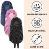 3Pcs Bonnets for Black Women Braid Bonnet, Large Long Satin Bonnet for Braids, Black Women Satin Silk Bonnet with Stretchy Tie Band Sleep Bonnet Cap for Long Curly Hair (Black & Dark Blue & Rose Pink) view 3