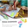 12pcs Cartoon Dinosaur Handheld Pencil Sharpener Portable Pencil Sharpeners for Colorful Stationery Supplies Ideal for School and Office Use view 4