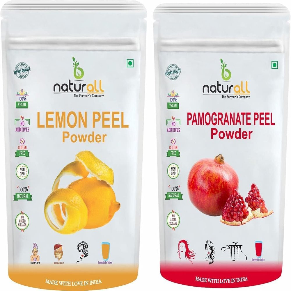NinthAvenue Basics Pub Skin Care Pack of 2 Pomegranate Peel Powder, Lemon Peel Powder (200 GM Each) Combo Pack = 400 GM