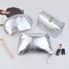 Artkingdome 3-Piece Fashion Organizer Makeup Bags  Silver Cosmetic Bags, Portable Travel Toiletry Bags, Multifunctional Storage for Skincare, Cosmetics, and Accessories Silver view 2