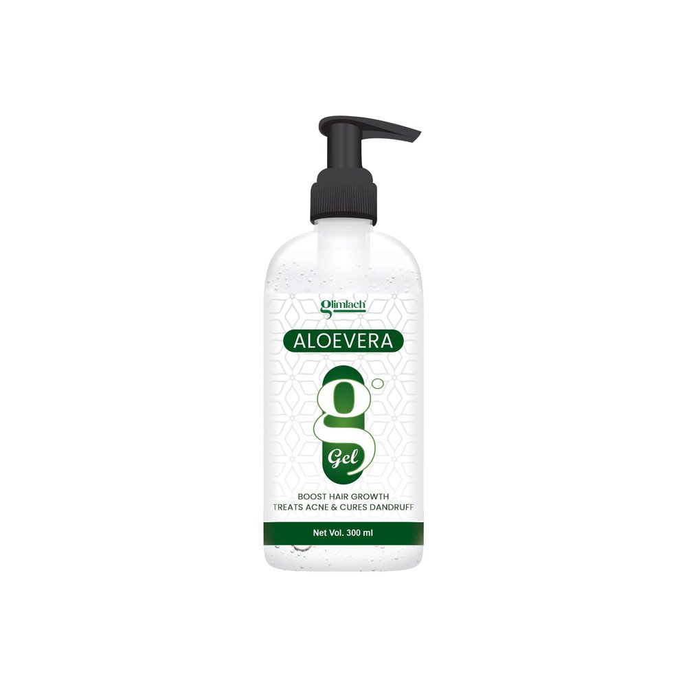 GLIMLACH Aloe Vera Gel For Face, with Pure Aloe Vera & Vitamin E for Skin and Hair (300ml, Pack of 1)