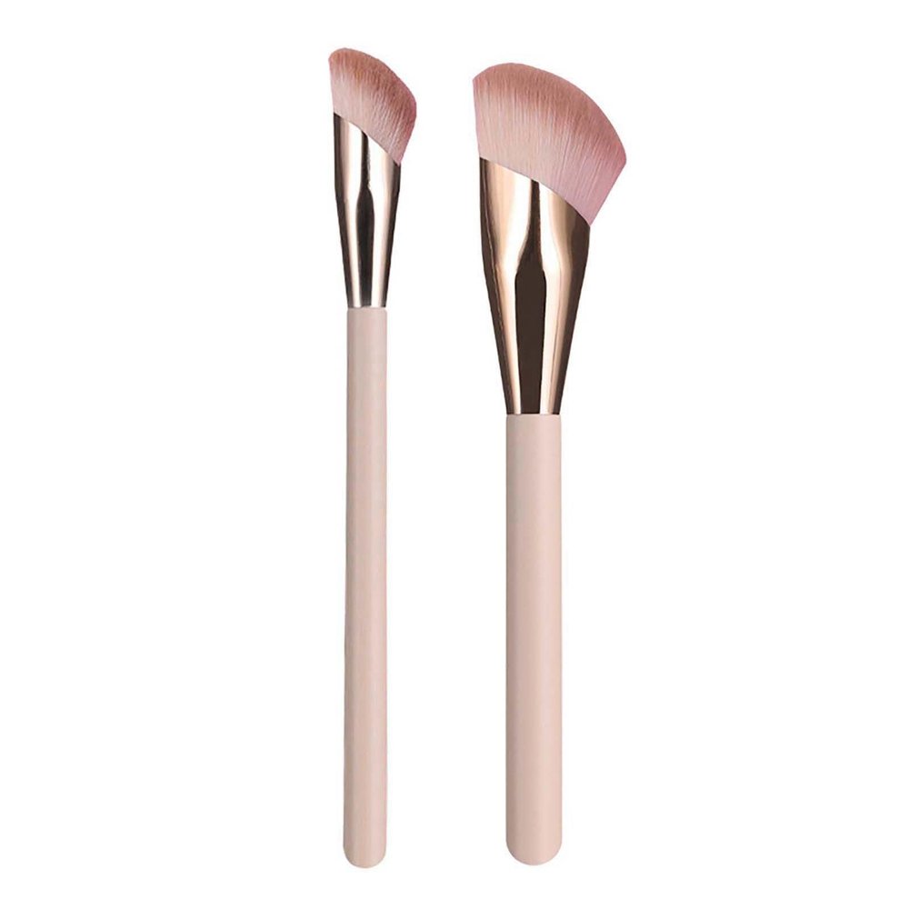 Angled Under Eyes Concealer Brush Foundation Brush, 2 Pcs Makeup Angled Face Blending Brush, Eye Liquid Concealer Brush, Small Foundation Brush Tool for Dark Circles, Nose Contour Applicator