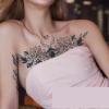 MOQNISE 4 pcs Petal Flower Juice Semi-Permanent Tattoo Sticker Waterproof Long-Lasting Simulated Tattoo Covering Scar Corsage, 16x28cm view 2